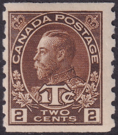 Canada 1916 Sc MR7 war tax coil MH* some disturbed gum