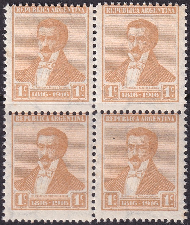 Argentina 1916 Sc 216 block MNH**