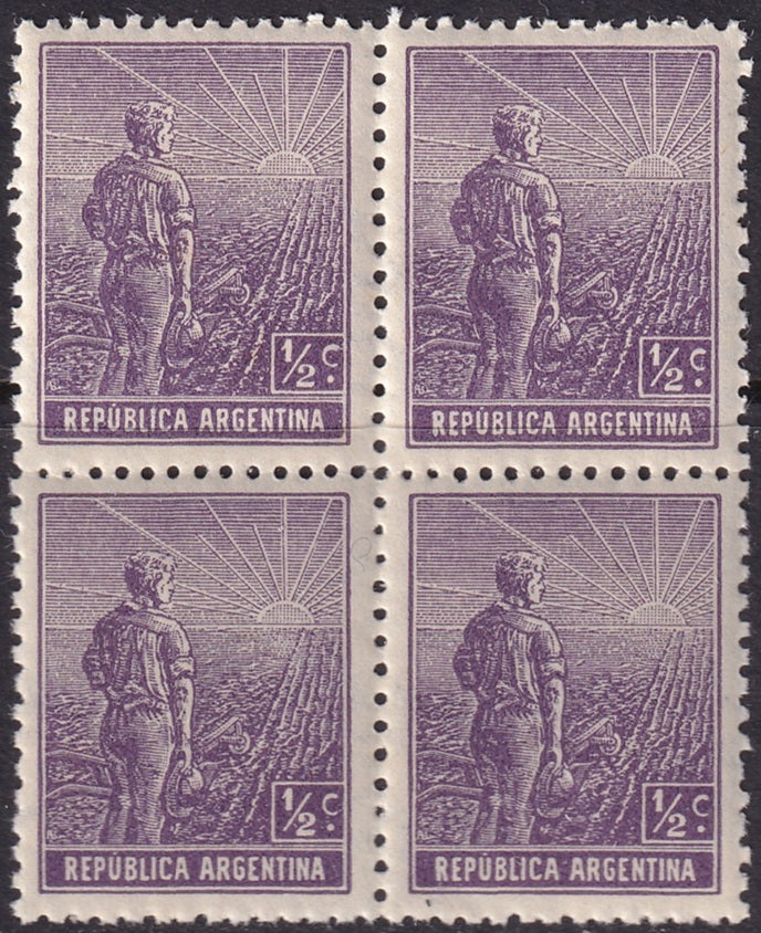 Argentina 1911 Sc 179 var block MNH** no watermark variety
