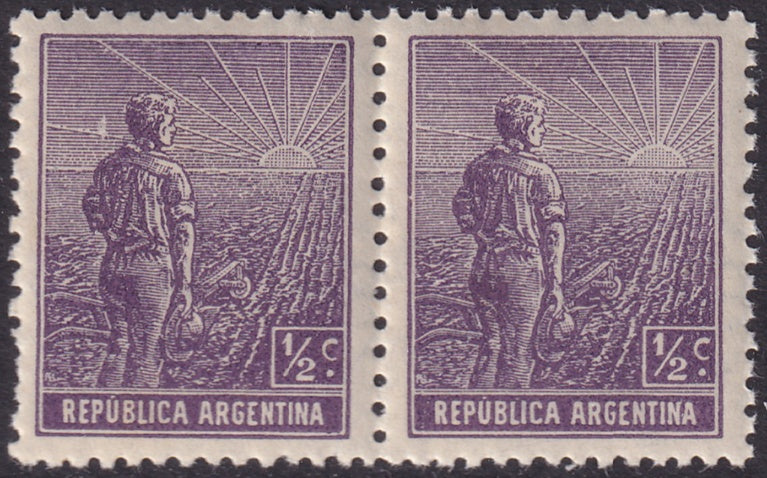 Argentina 1911 Sc 179 var pair MNH** no watermark variety