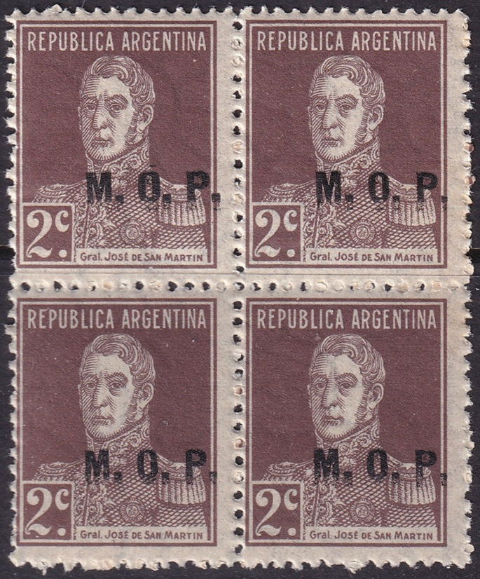 Argentina 1923 Sc OD292 official block MNH**