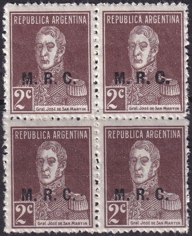 Argentina 1924 Sc OD338 official block MNH**