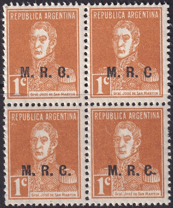 Argentina 1924 Sc OD337 official block MNH**