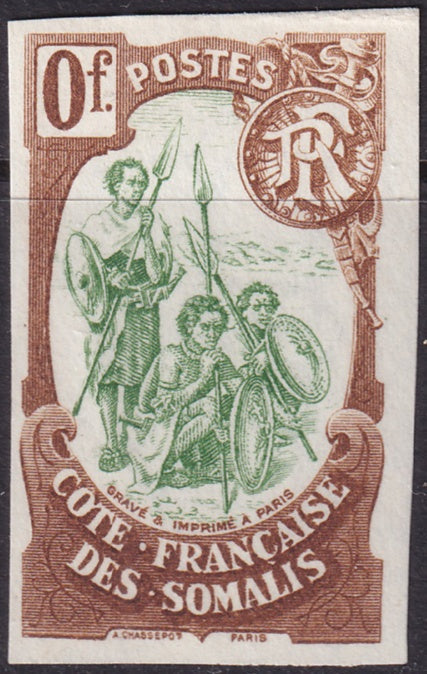 Somali Coast 1903  brown & green colour essay MNG(*) with watermark