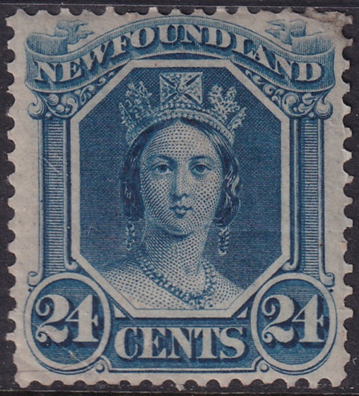 Newfoundland 1865 Sc 31 MH* disturbed gum creased corner