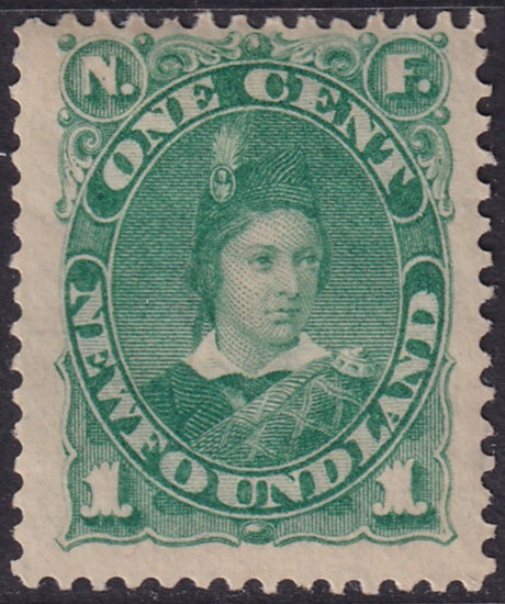 Newfoundland 1897 Sc 45 MH* paper adhesion heavy hinge