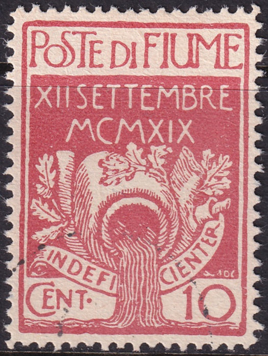 Fiume 1920 Sc 101 used light cancel