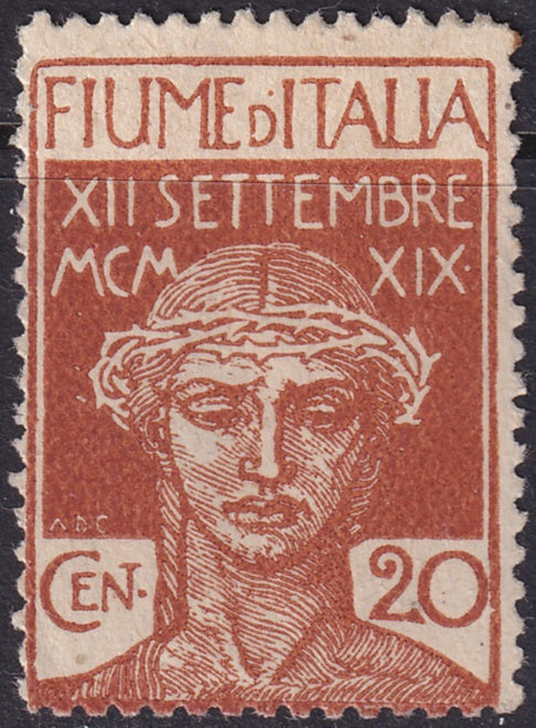 Fiume 1920 Sc 102 MH* unlisted 'FIUME D'ITALIA' variety