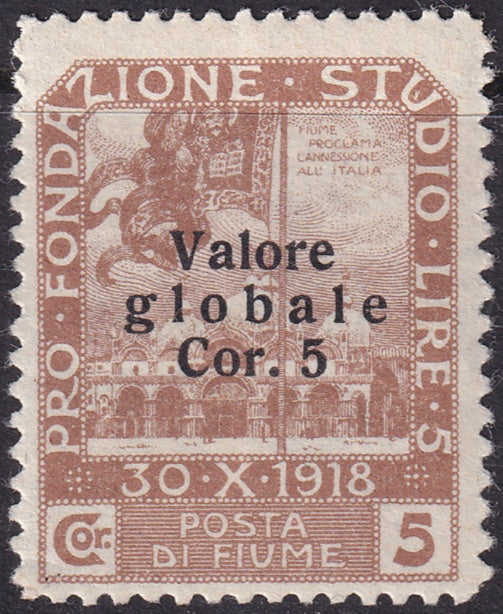 Fiume 1920 Sc 84A MLH* second overprint