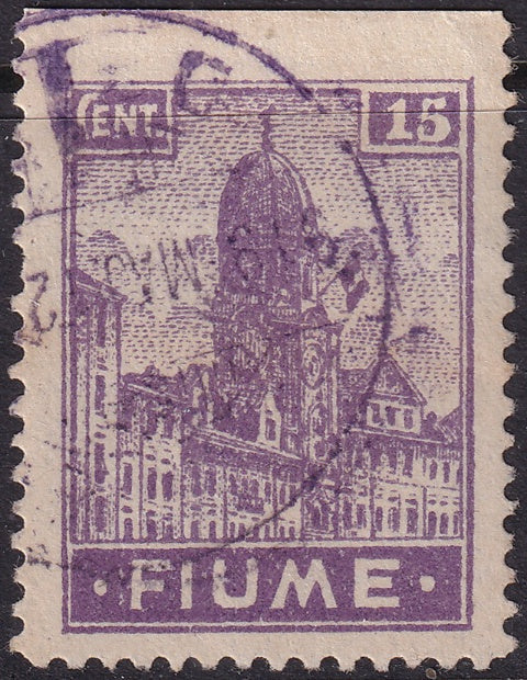 Fiume 1919 Sc 31 used imperforate top margin variety