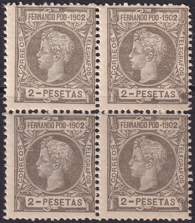 Fernando Po 1902 Sc 110 block MNH**