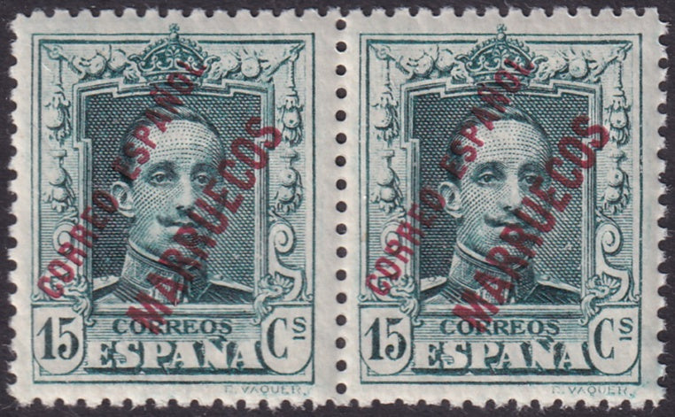 Spanish Morocco 1929 Sc Ed 53 UPU congress specimen (muestra) pair MNH**