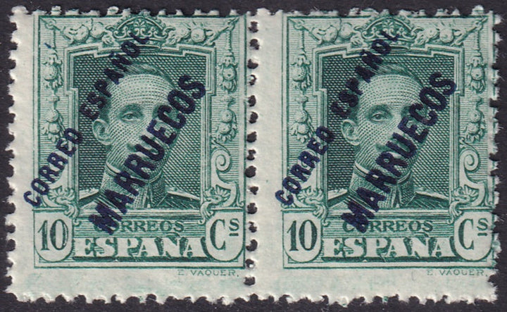 Spanish Morocco 1929 Sc Ed 52 UPU congress specimen (muestra) pair MNH**