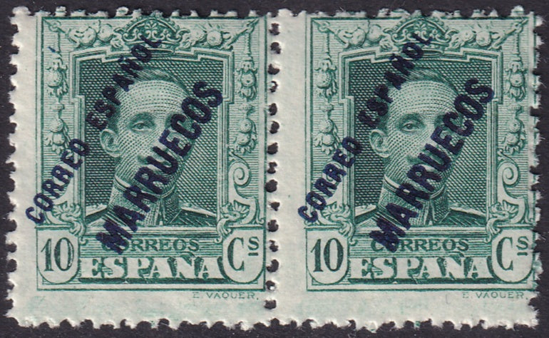 Spanish Morocco 1929 Sc Ed 52 UPU congress specimen (muestra) pair MNH**