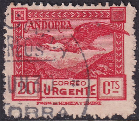 Andorra Spanish 1929 Sc E3 express used rough perfs
