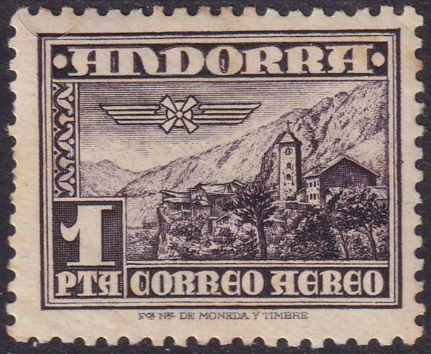 Andorra Spanish 1951 Sc C1 air post MLH*