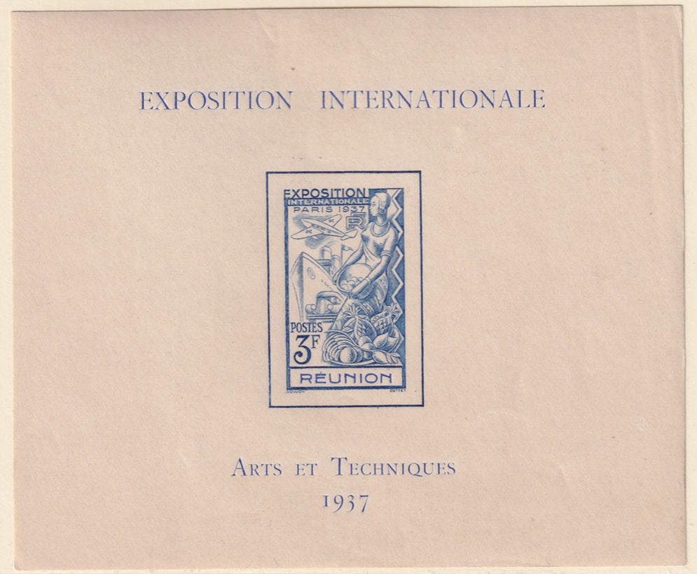 Reunion 1937 Sc 173 souvenir sheet MLH*