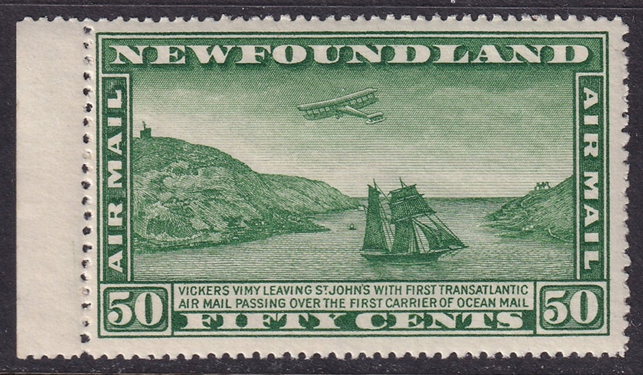 Newfoundland 1931 Sc C7 air post margin single MLH*