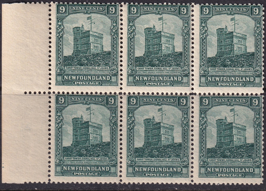 Newfoundland 1928 Sc 152 margin block of 6 MNH**