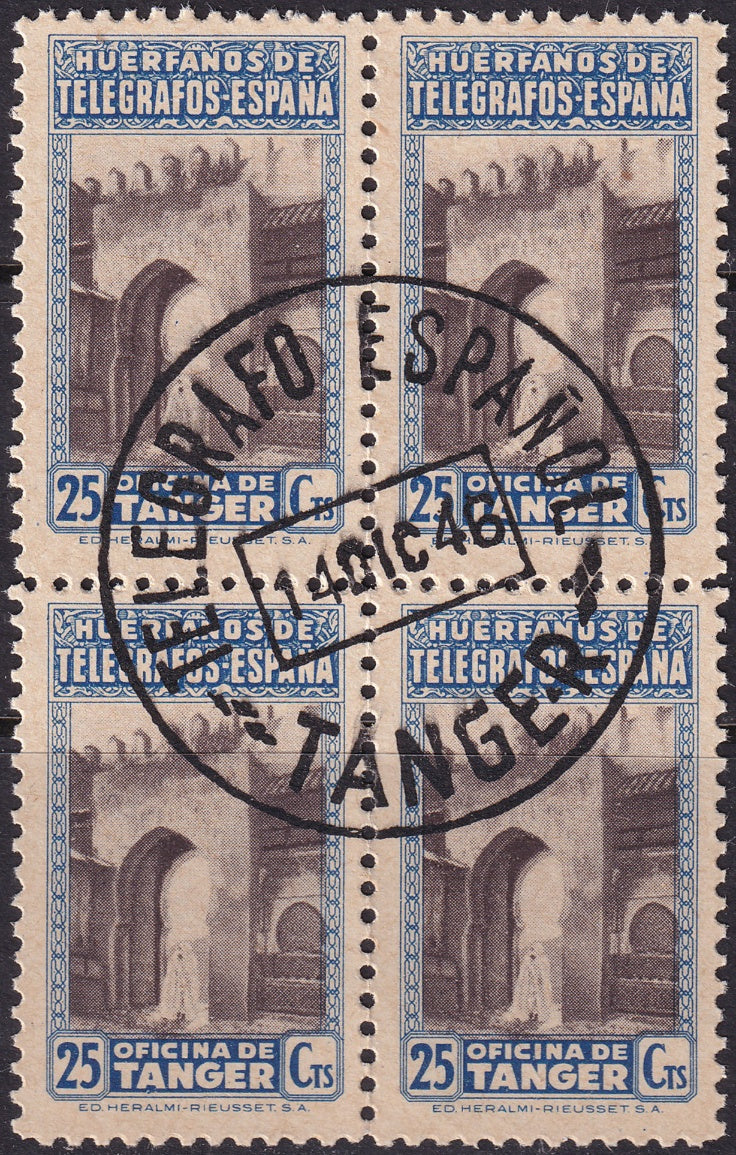 Spanish Tangier 1946 Sc beneficencia Ed 42 block used