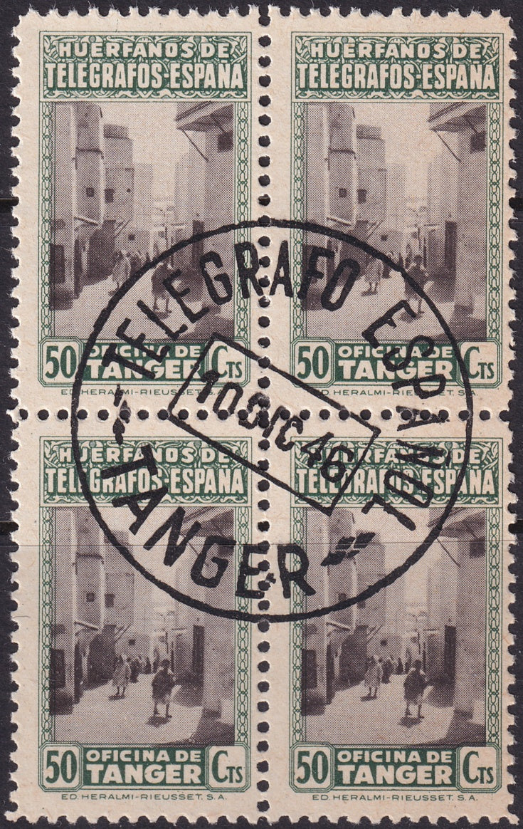 Spanish Tangier 1946 Sc beneficencia Ed 43 block used