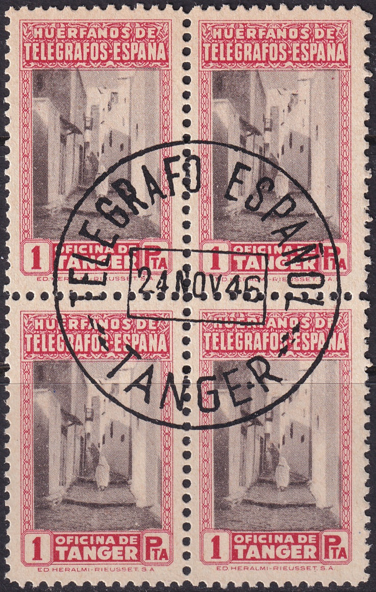 Spanish Tangier 1946 Sc beneficencia Ed 44 block used