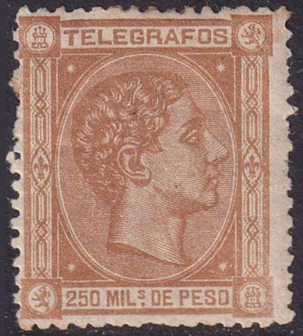 Philippines 1876 telégrafo Ed 2 telegraph MH* horizontal crease