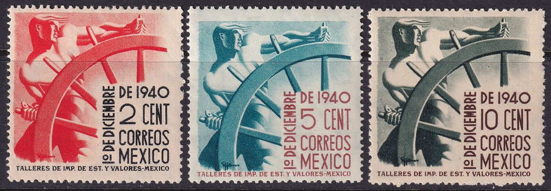 Mexico 1940 Sc 764-6 set MH*/MNH**