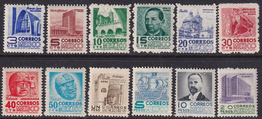Mexico 1950 Sc 856-67 set most MNH**