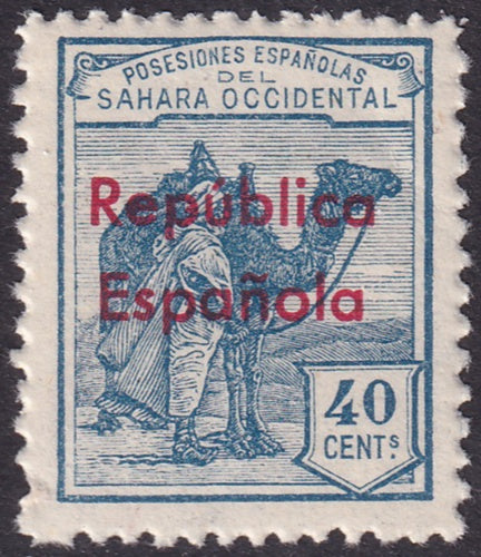 Spanish Sahara 1932 Sc 30 MNH** horizontal overprint variety