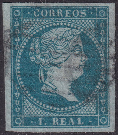 Spain 1855 Sc 38a used grill (parrilla) cancel