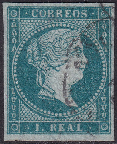 Spain 1855 Sc 38 used date cancel
