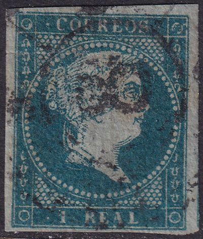 Spain 1855 Sc 38 used "60" (Vigo) cartwheel cancel