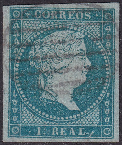 Spain 1855 Sc 38 used grill (parrilla) cancel