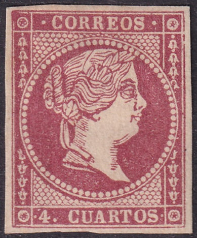 Spain 1859 Sc 45a MH*