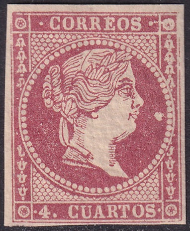 Spain 1859 Sc 45a MNH** "spot in front of nose" variety