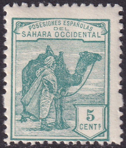 Spanish Sahara 1924 Sc 1 MNH** specimen (muestra) light crease