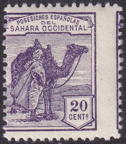Spanish Sahara 1924 Sc 4 MNH** specimen (muestra) shifted perfs