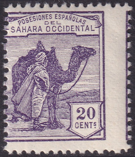 Spanish Sahara 1924 Sc 4 MNH** specimen (muestra) shifted perfs