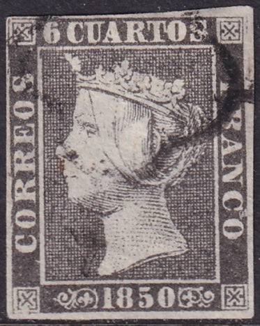 Spain 1850 Sc 1 used spider (araña) cancel type II position 22