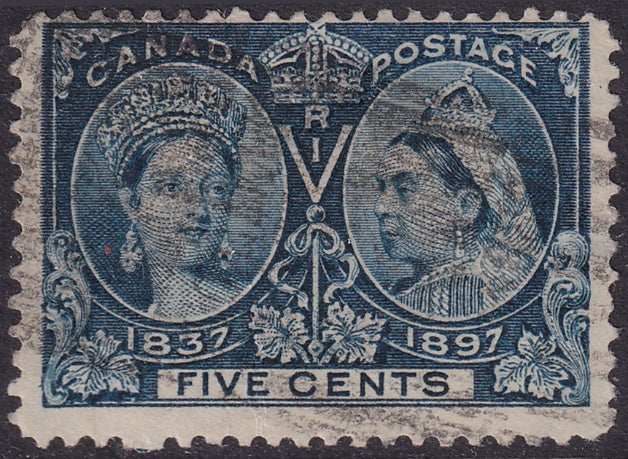 Canada 1897 Sc 54 used multiple small thins roller cancel