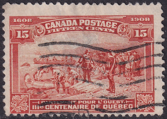 Canada 1908 Sc 102 used faulty large centre thin