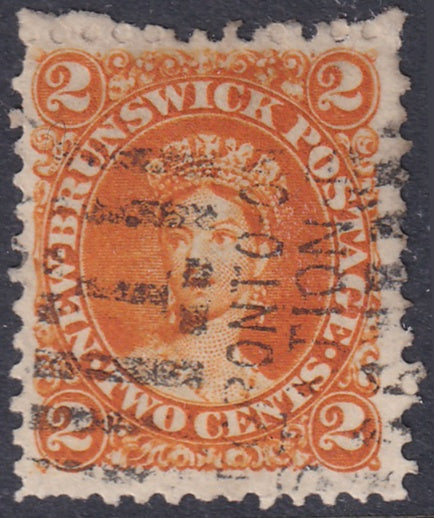 New Brunswick 1863 Sc 7 used "Toronto Station B" roller cancel