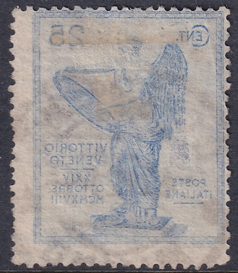 Italy 1921 Sc 139a Sa 122b used offset on back variety