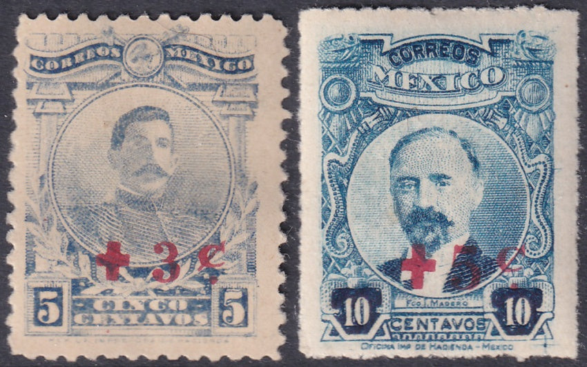 Mexico 1918 Sc B1-2 set MH* disturbed gum