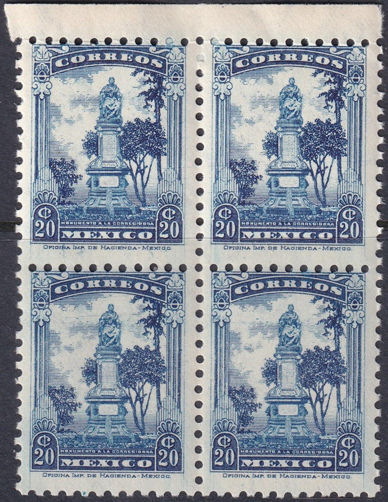 Mexico 1934 Sc 691 margin block MNH**