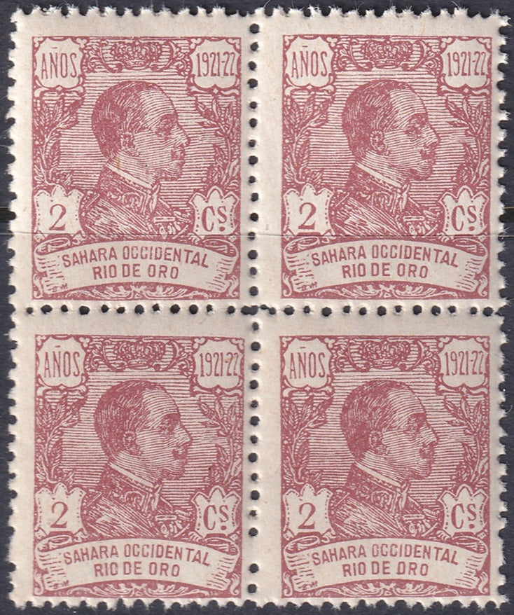 Rio de Oro 1922 Sc 141 block MNH**