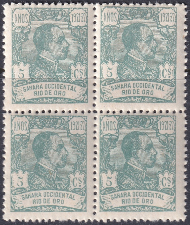 Rio de Oro 1922 Sc 142 block MNH**