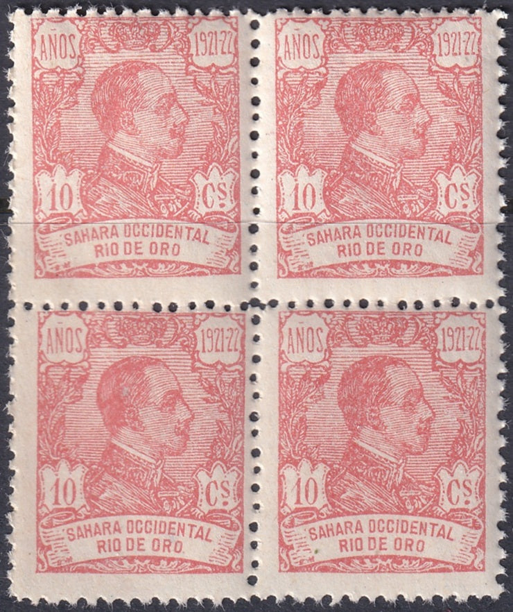 Rio de Oro 1922 Sc 143 block MNH**
