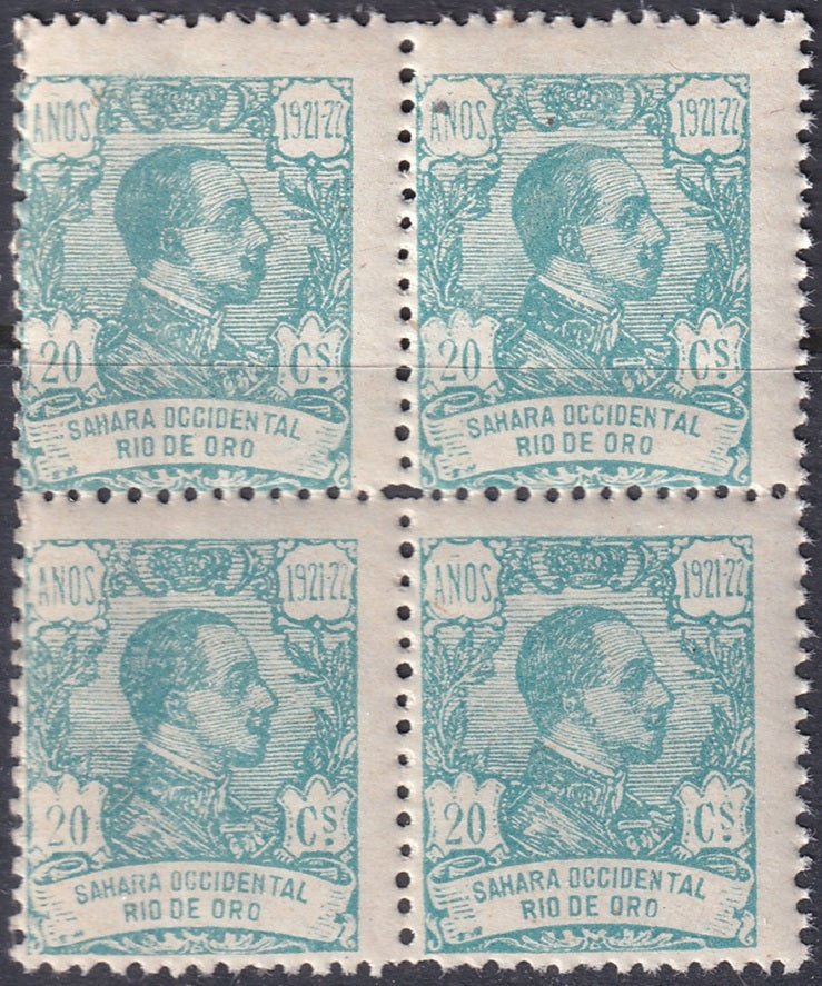 Rio de Oro 1922 Sc 145 block MNH**